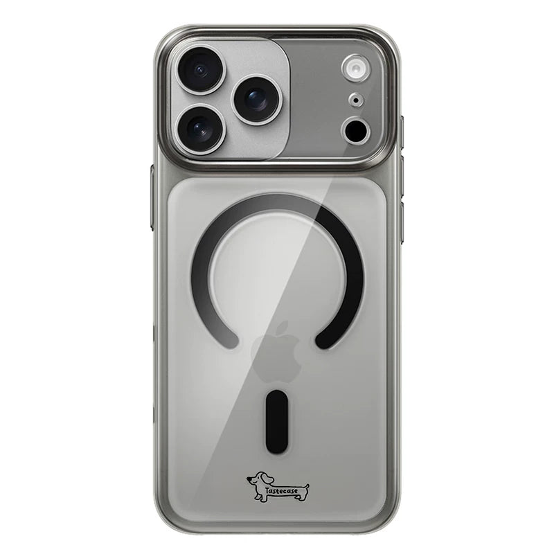 Apple iPhone17ProMax üçün uyğun olan Tastecase dachshund ultra nazik şəffaf maqnit telefon qutusu sararmayan MagSafe qoruyucu örtük yeni 16 sevimli puppy sadə 15 tam sərt qabıq