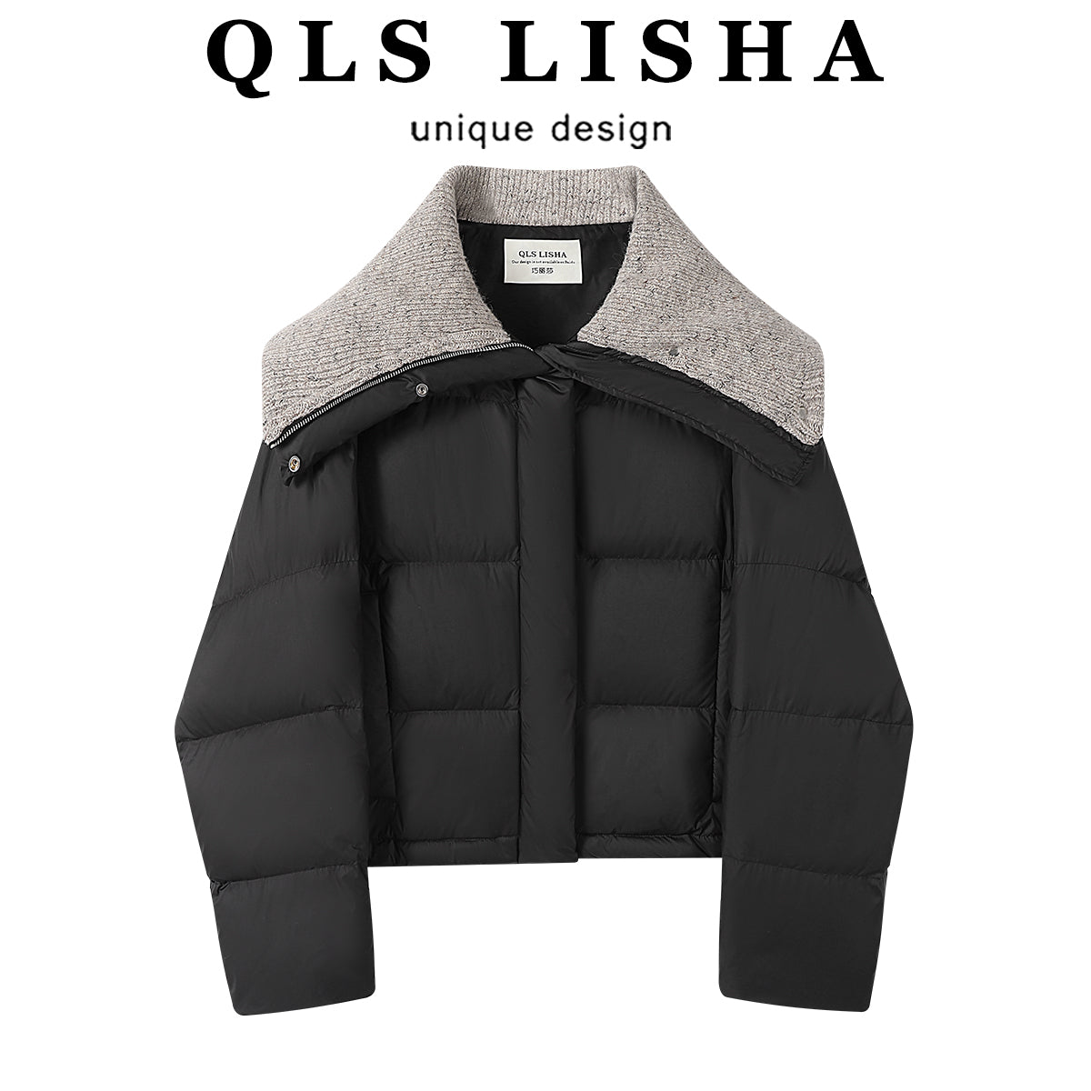 Chalisa qadınlar üçün yüksək səviyyəli şık qısa aşağı gödəkçə, yeni qış stili, zərif və çox yönlü şişirdilmiş gödəkçə.