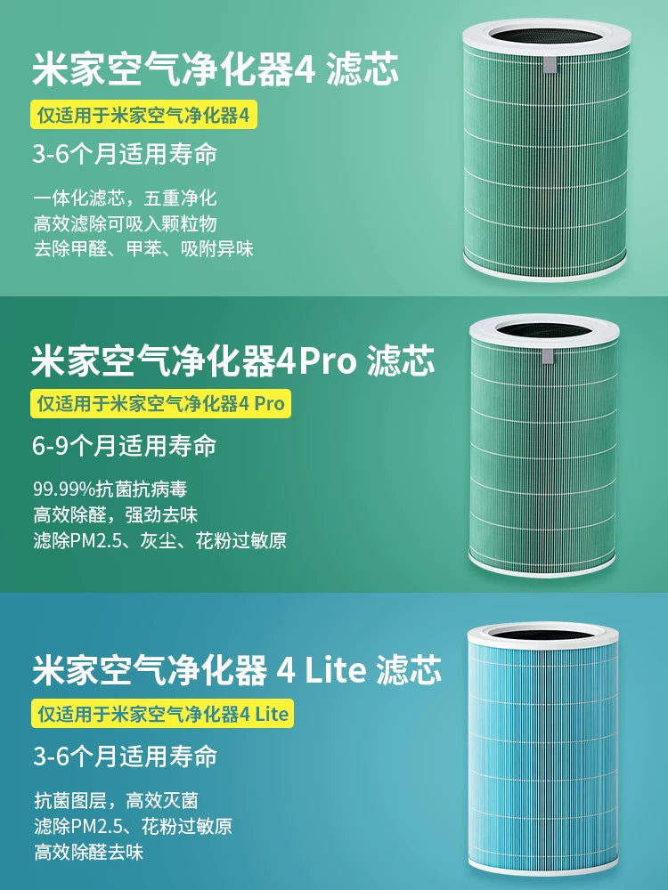 Xiaomi Mijia hava təmizləyici filtr elementi 123 nəsil 2S4pro4lite universal formaldehidi təmizləyən antibakterial filtr 847