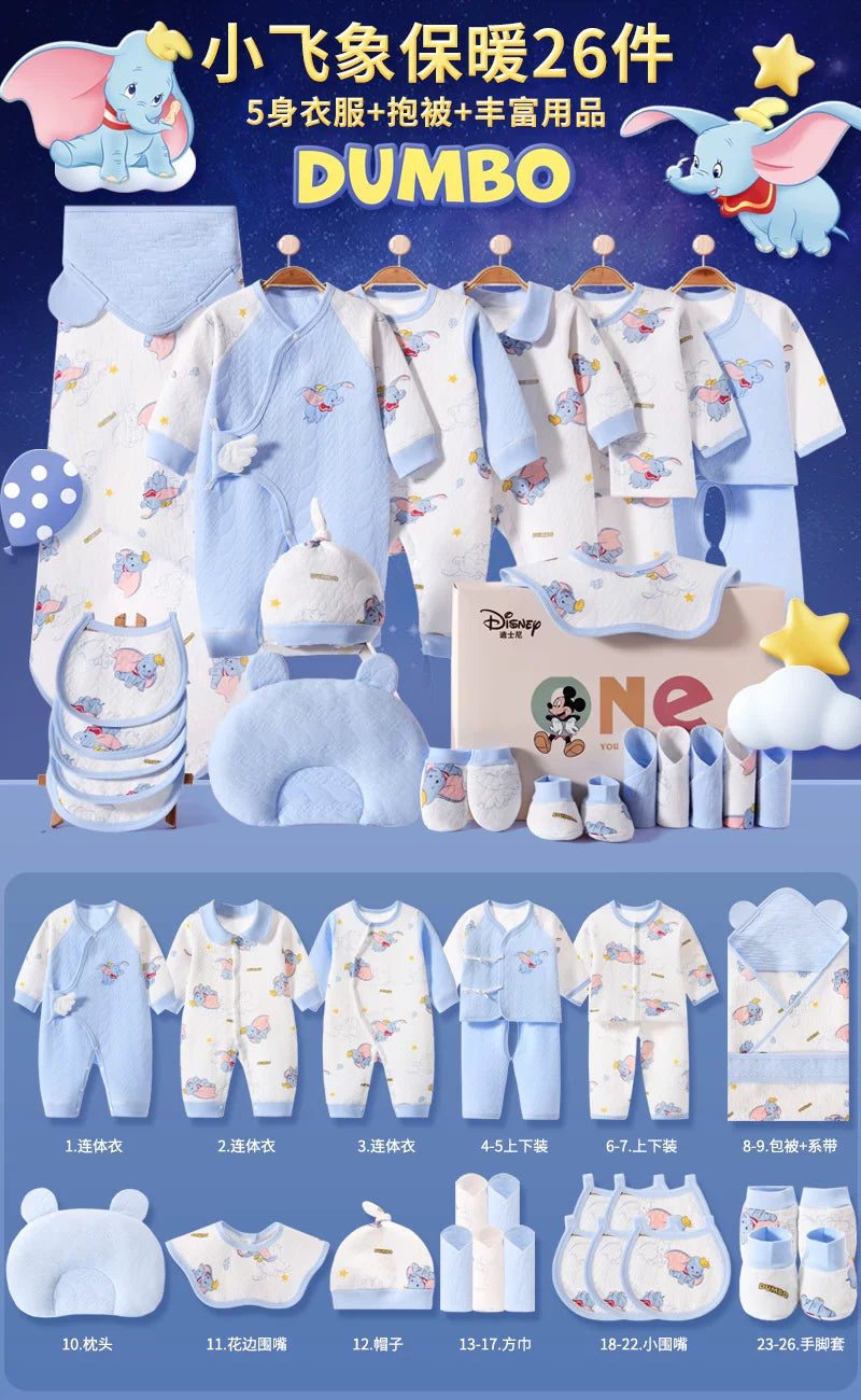 Disney Yenidoğulmuş Körpə Geyimləri Hədiyyə Dəsti - Yenidoğulmuşlar, Bir Aylıq Bayram və Yüksək Səviyyəli Hədiyyə üçün İdealdır