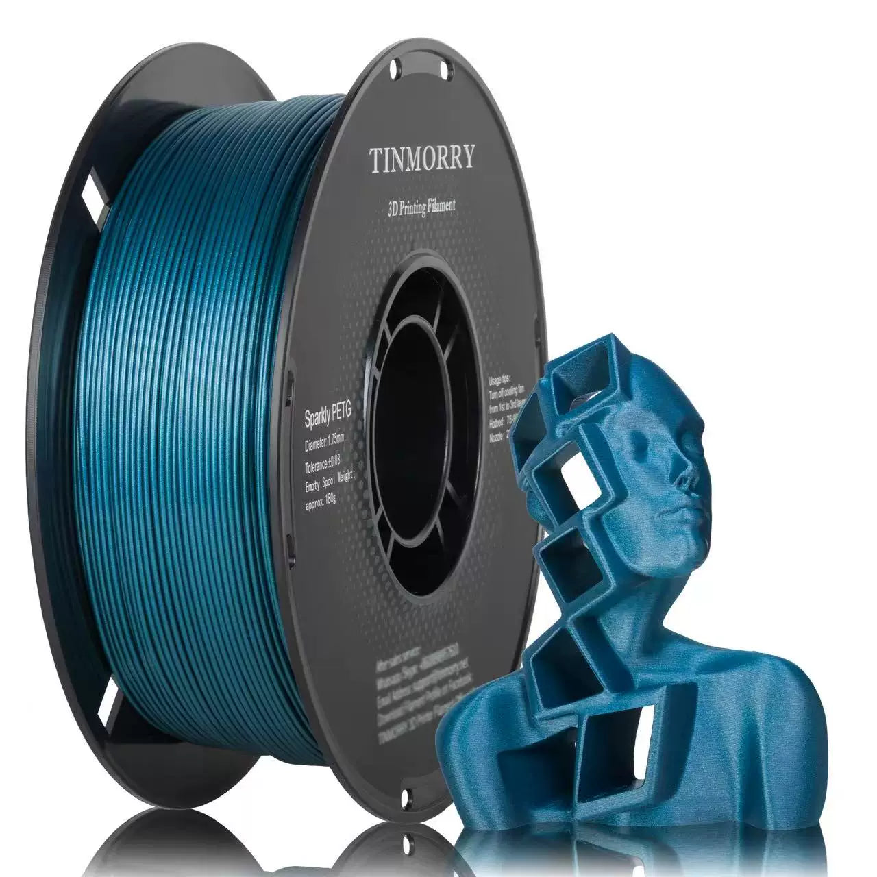 Tinmorry PETG Shiny Series 3D Printer Sərf materialları 1.75mm1KG Qapaq Teksturası