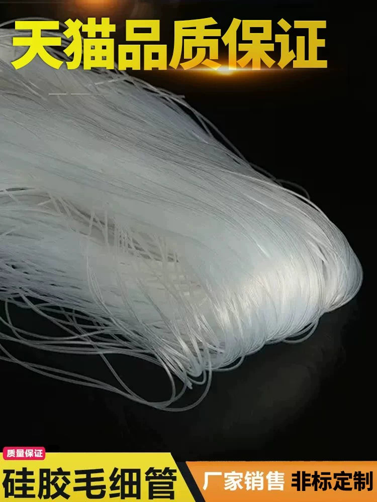 Şəffaf silikon boru [kiçik ölçülü] kapilyar boru şəffaf şlanq 0.5mm/1/2/3 nazik silikon boru