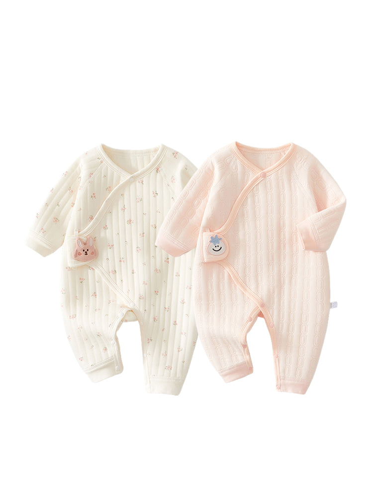 2 hissəli yeni doğulmuş körpə geyimləri dəsti, payız və qış bodiləri, təmiz pambıqdan isti və qalınlaşdırılmış körpə pijamaları, qış kombinezonları