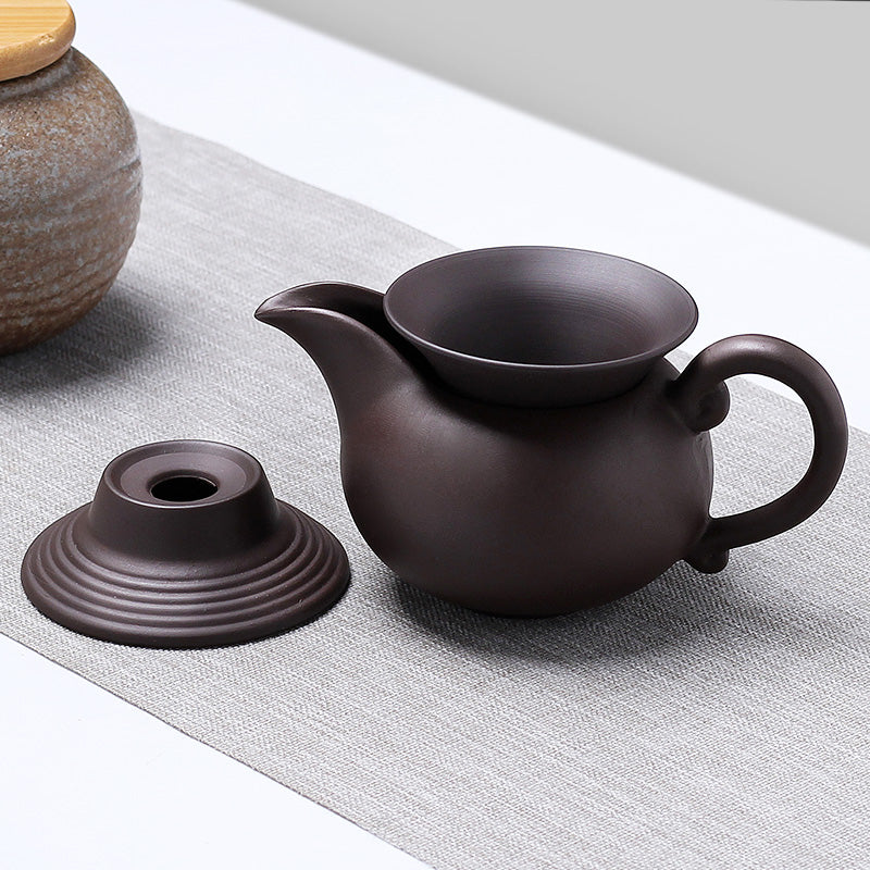 Çay sızması, çay filtri, çay filtri, çay dəmləyicisi ayırıcı, çay ayırıcı, ədalətli fincan, bir parça kunqfu ultra sıx bənövşəyi qum xam filizi