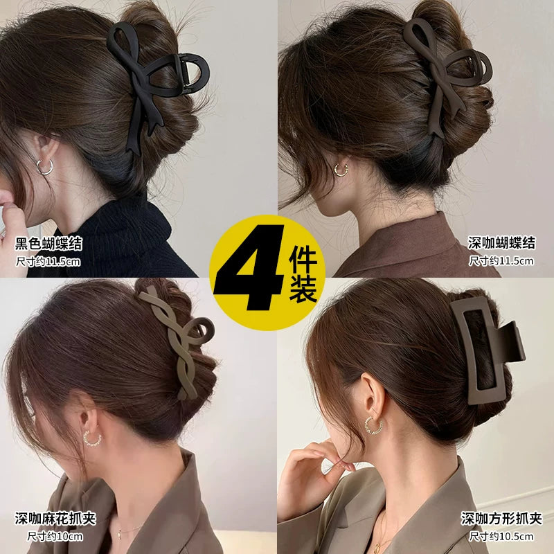 Qadın Saç Qısqacı 2025 Yeni Yüksək Uclu Buzlu Köpəkbalığı Qısqacı Başın Arxasındakı Qalın Saçlar üçün Əlavə Böyük Ölçülü Saç Qısqacı