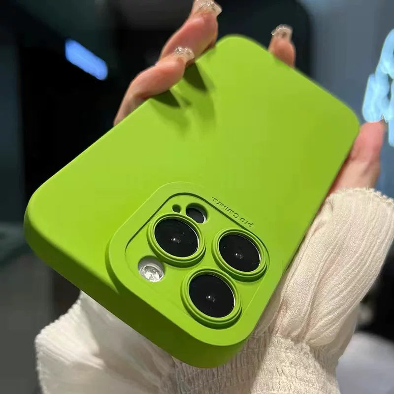 Tünd bənövşəyi iPhone17Pro cib telefonu üçün uyğundur 15promax maye silikon 13 Apple 15pro14/12/xs lens hər şey daxil 11 düşməyə qarşı mini yumşaq kişi xr qadın se2 qoruyucu örtük 8