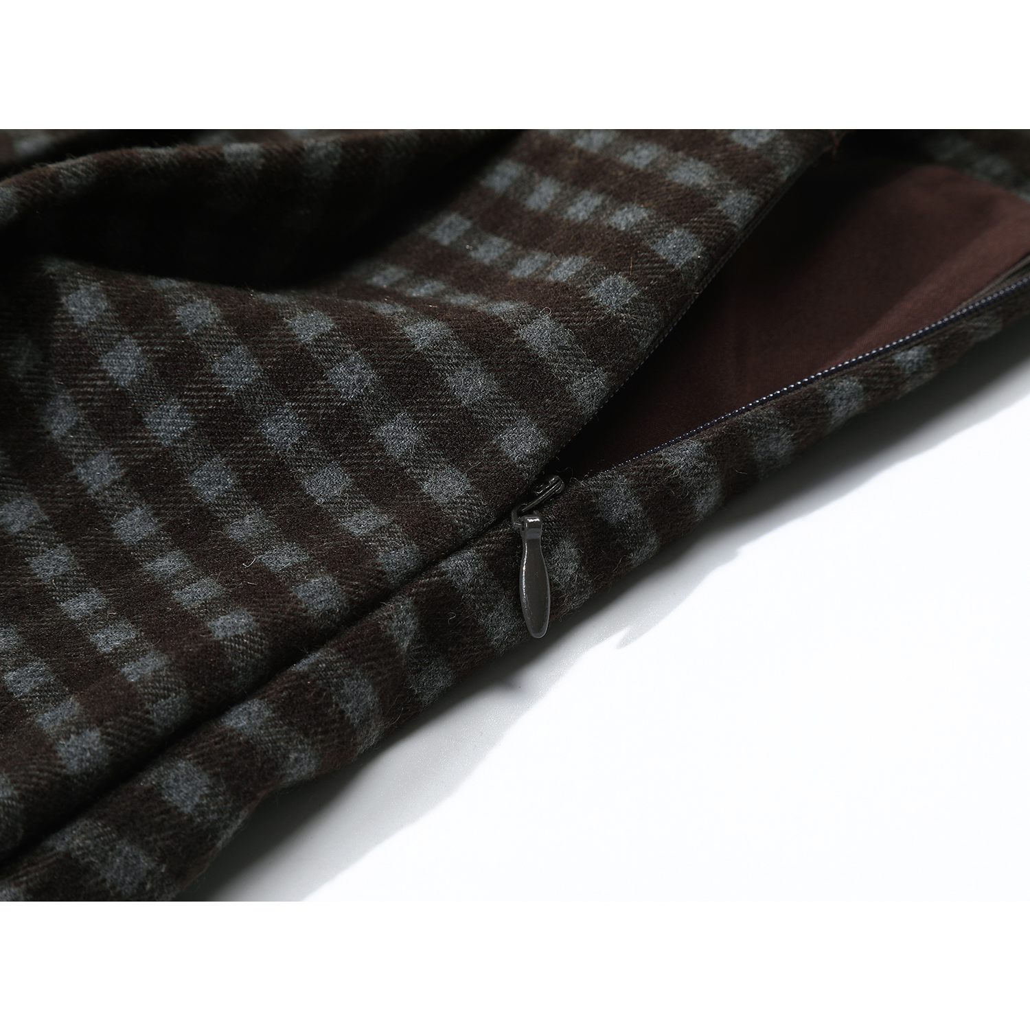 Cholisa yun damalı büzməli ətək, yeni payız/qış stili, yüksək belli, retro, preppy, qısa A-xəttli ətək.