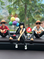 Anime One Piece Avtomobil Dekorasiyası Gülən Üz Lüffi Zoro Əl işi İnternet Məşhur Avtomobilin Mərkəzi Konsolu Daxili Dekorasiya Kuklası