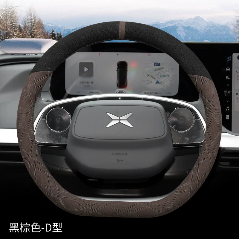 2023 XPeng G6 Steering Wheel Cover, Ultra Thin Suede Leather, Specially Designed for P7i, G9, P5, G3 and P7 Car Steering Wheel Covers, Winter Use