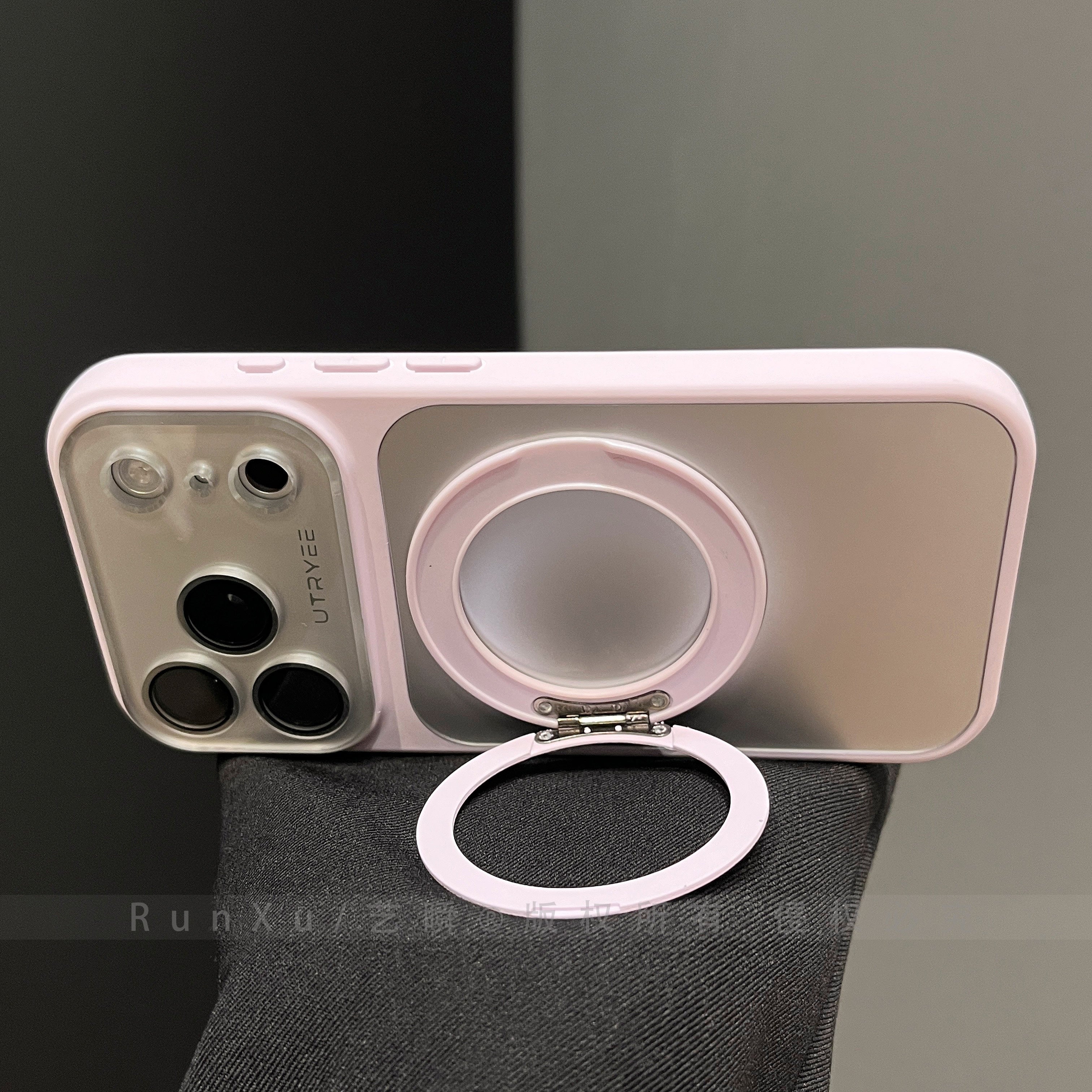 Tutqun gümüşü zərif AG tutqun dəri Apple 17ProMax mobil telefon qutusu iPhone16pro yeni 360° fırlanan stend 14 böyük pəncərə 13 hər şey daxil obyektiv filmi 15 qoruyucu örtük