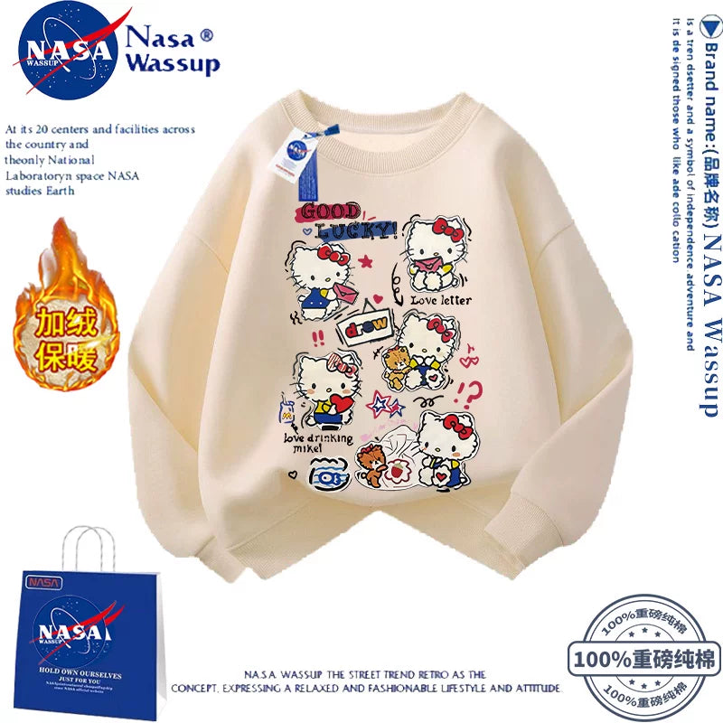 NASA Şirin Cizgi Filmi Pişik Pişik Sviteri Qızlar üçün, Yeni Yaz/Payız/Qış Stilində, Çoxfunksiyalı Boş Oturacaqlı, Ana-Qız Geyimi