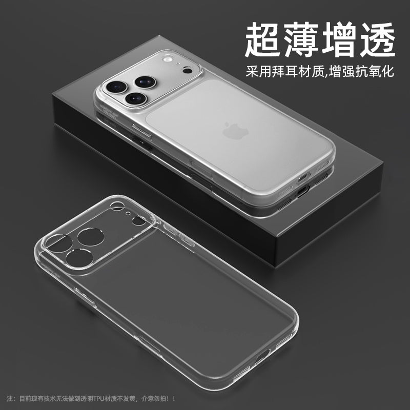 Apple iPhone17pro mobil telefon üçün uyğun AI kamera düyməsi ilə yeni 17 ultra nazik şəffaf, 16promax hər şey bir yerdə hər şey daxil düymə tpu qoruyucu örtük 15 yumşaq silikon qabıq 14 kişi və qadın plus