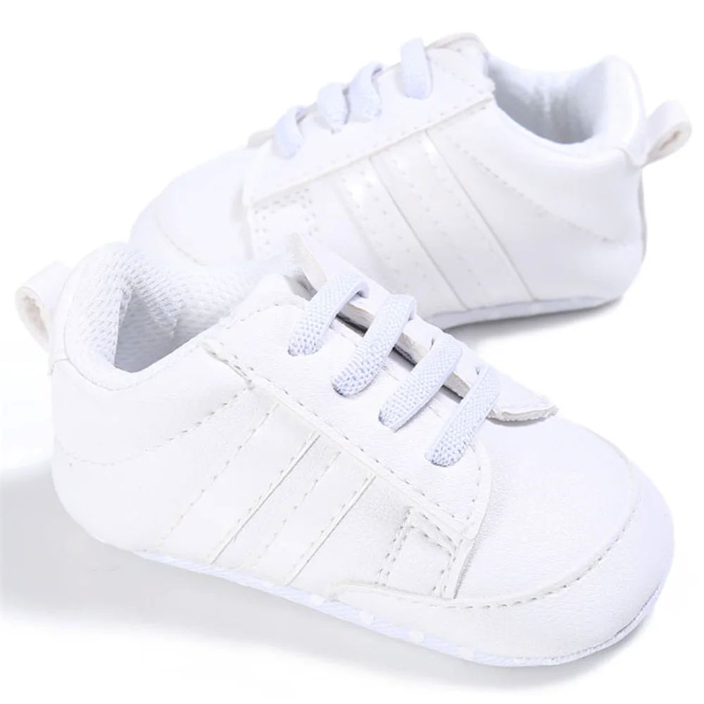 Yeni Doğulmuş Uşaq Ayaqqabı Oğlan Qız Klassik İdman Soft Sole PU Lea