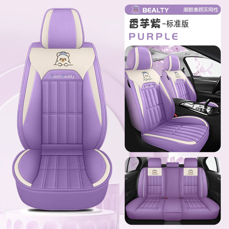 Qış üçün peluş avtomobil oturacağı yastıqları, tam örtüklü avtomobil oturacağı üzlükləri, qalınlaşdırılmış və qış üçün isti, rahat qısa peluş oturacaq yastıqları