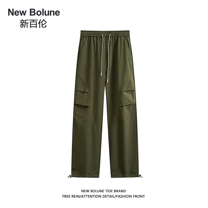 NEW BOLUNE/New Balance Autumn/Winter Functional Loose, Tapered Leg Cargo Pants, Comfortable Daily and Multifunctional Long Pants