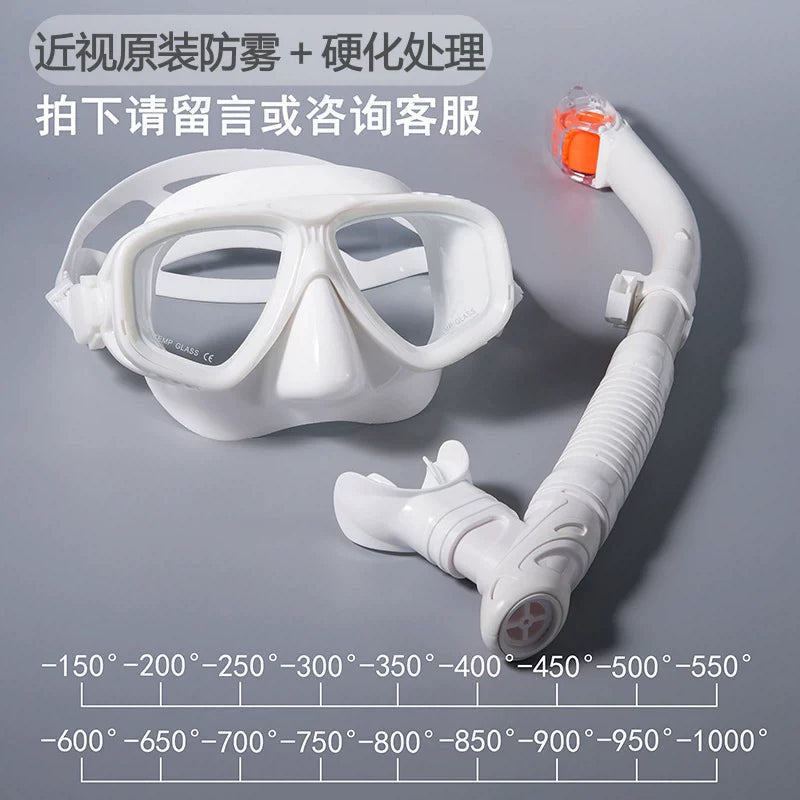 Dalğıc gözlükləri şnorkel dəsti snorkeling Sambo maskası maskası avadanlığı tam dəst duman əleyhinə miyopiya dalğıc respiratoru