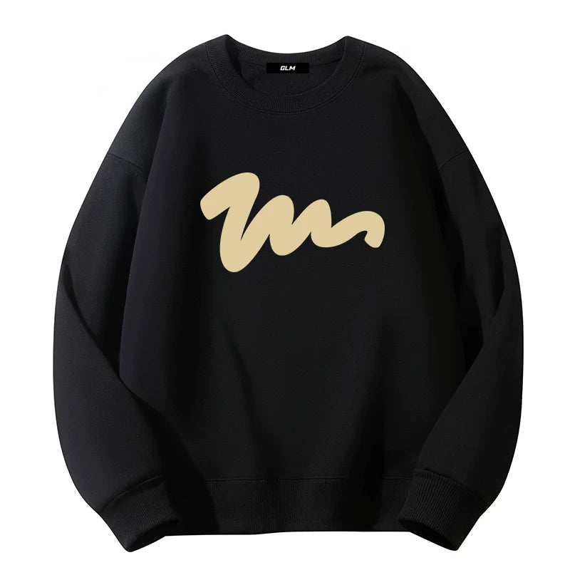 GLM Kişi və Qadınlar üçün Yun Astarlı Dəyirmi Yaxalı Sviter, Payız/Qış İstiliyi, Ağır Çəkili Stil, Amerika Boş Forması, Dəbli Brend Əsas Qat, Kişi Geyimləri