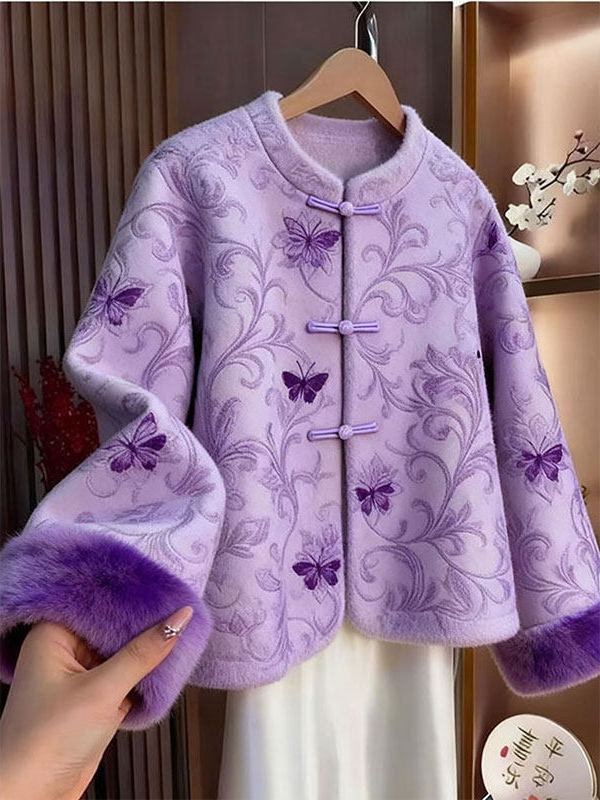 Yüksək səviyyəli, müasir Çin üslubunda palto, 2025-ci ilin qış yeni üslubu, bu ilin məşhur qadınlar üçün retro Tang kostyum topu.