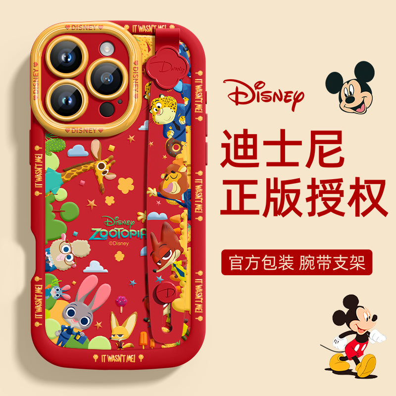 Orijinal Disney Apple 17 mobil telefon qutusu üçün uyğundur, yeni silikon qolbaq iphone16promax yıxılmağa qarşı qoruyucu qabıq 15 yaradıcı cizgi filmi heyvan super isti 14plus qadın cütlük yüksək səviyyəli hissi