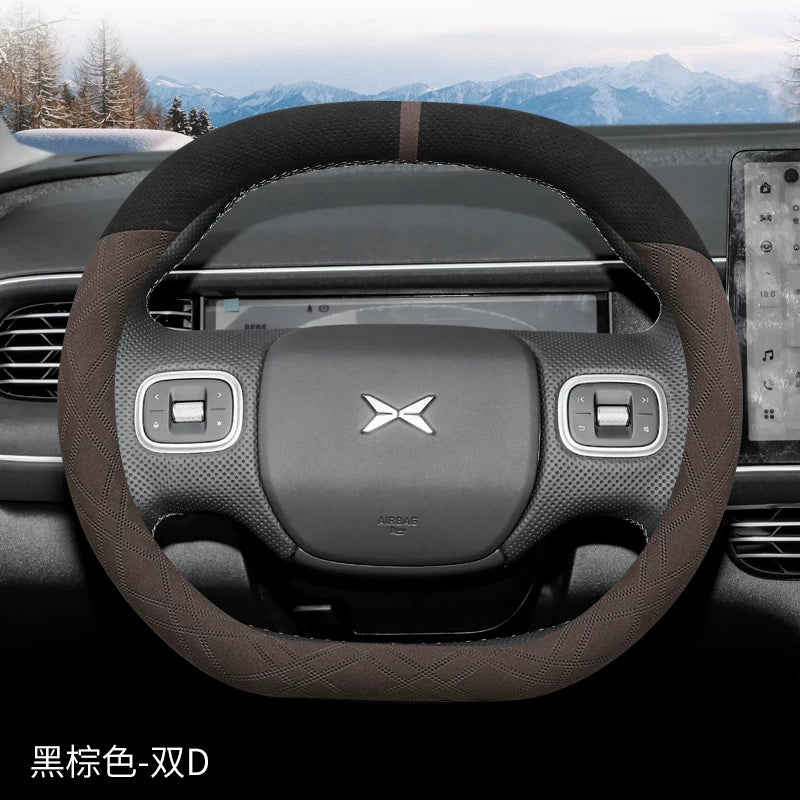 2023 XPeng G6 Steering Wheel Cover, Ultra Thin Suede Leather, Specially Designed for P7i, G9, P5, G3 and P7 Car Steering Wheel Covers, Winter Use