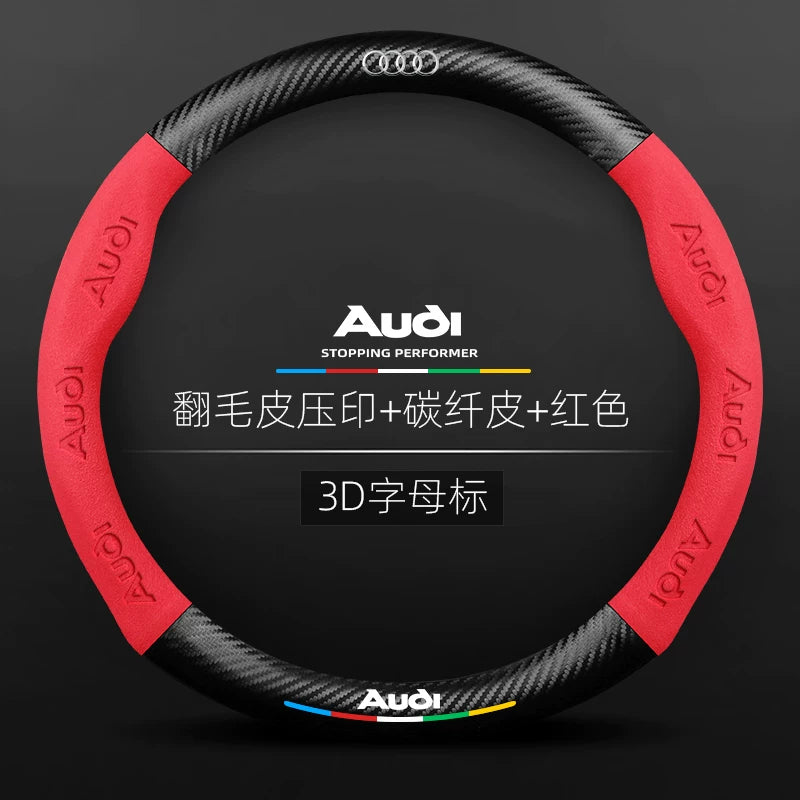 Audi avtomobil sükan örtüyü A4L A6L A3 Q2L Q5L Q3/7 A5/7 ultra nazik nəfəs alan orijinal dəri sükan örtüyü