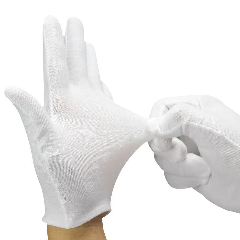 36 cüt ağ əlcək, etiket, təmiz olmayan pambıq, kağız, muncuq, iş, əməyin mühafizəsi, sürücülük, nazik tər parça, iş üçün qalınlaşdırılmış və aşınmaya davamlı