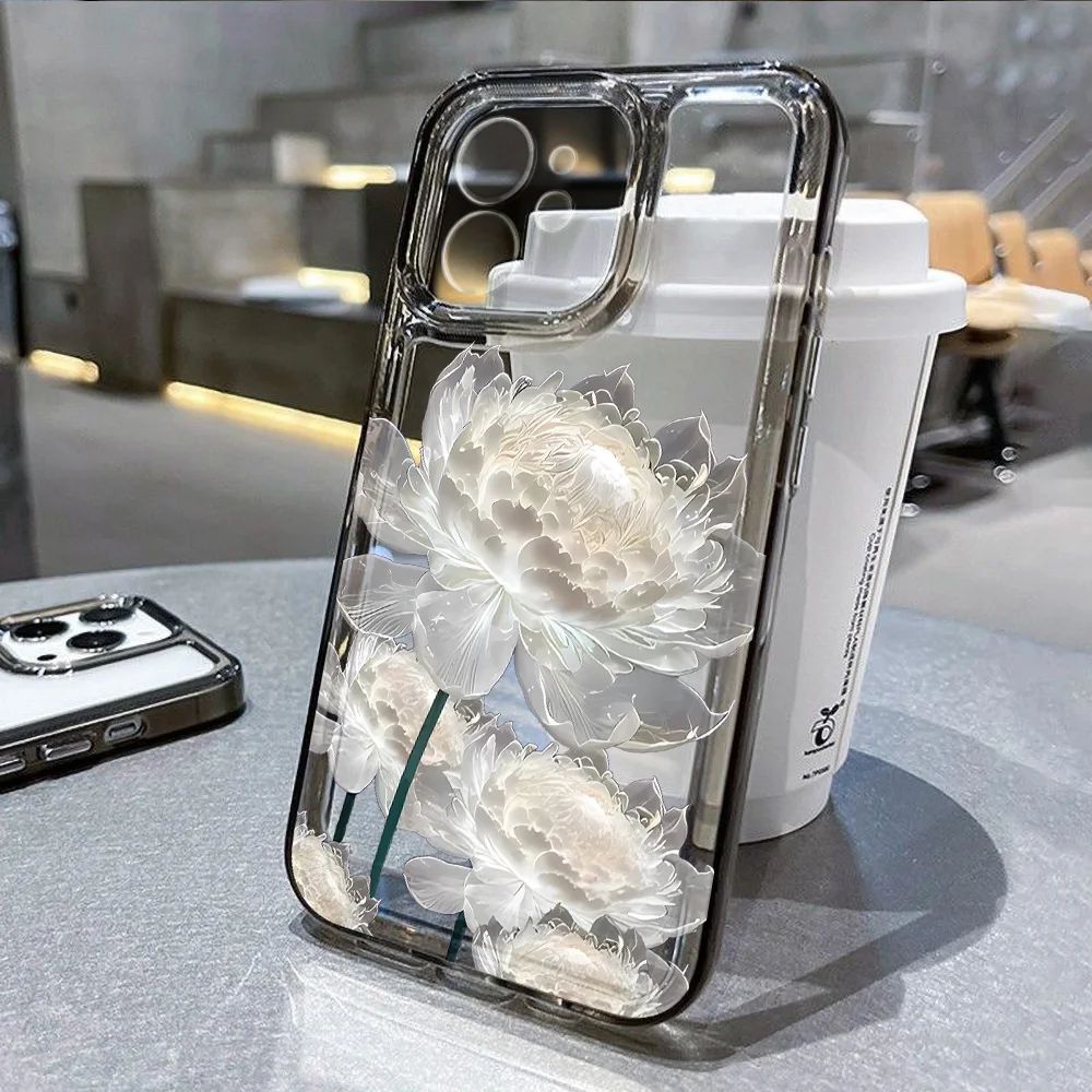 iPhone 16 Pro 13 15 11 12 14 17 Pro Ma üçün çiçəkli telefon qabı