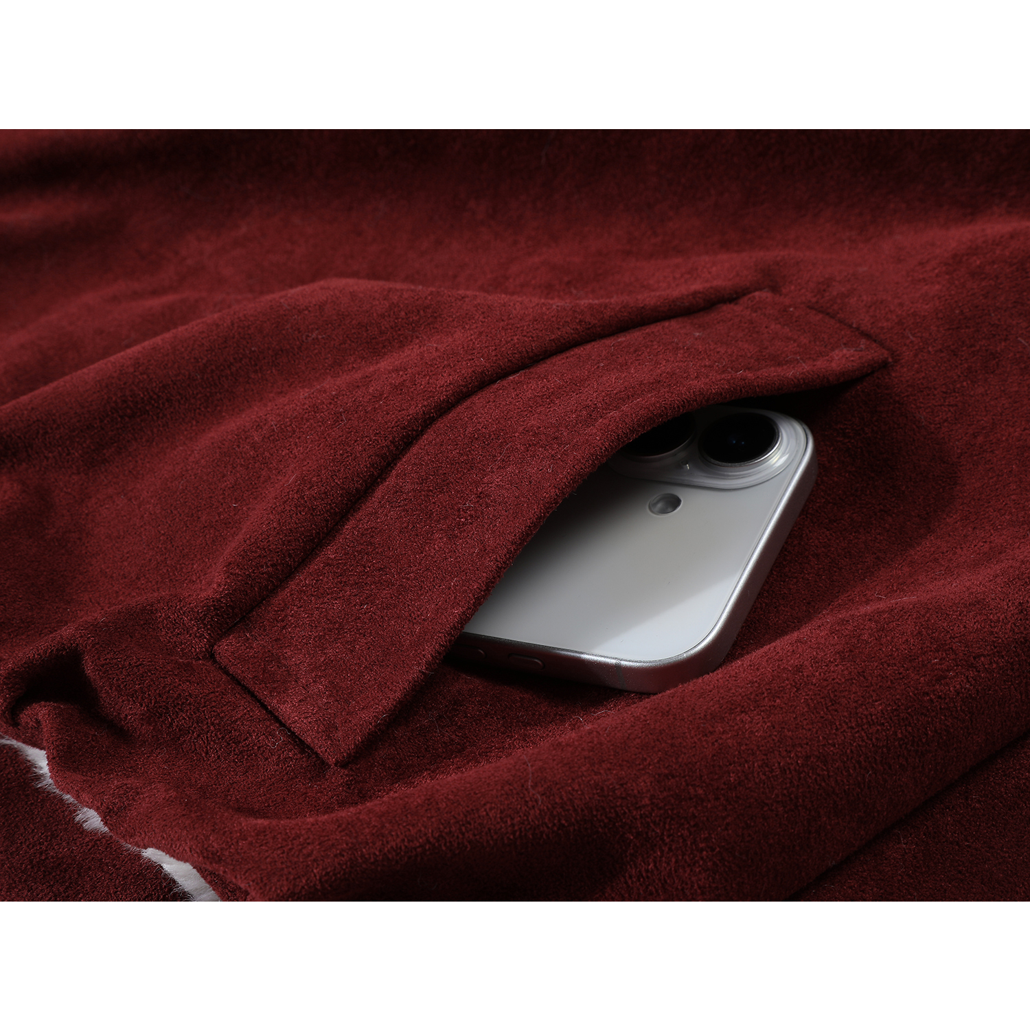 Cholisa'nın qadınlar üçün super şirin qırmızı retro zamşa quzu yun motosiklet pambıq paltosu, payız və qış, yun astarlı və qalınlaşdırılmış.