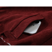 Cholisa Qalınlaşdırılmış Yun Astarlı Qırmızı Zamşa Gödəkçə, Koreya üslubunda, Super Gözəl Qış Qoyun Dərisi Pambıq Yastıqlı Palto