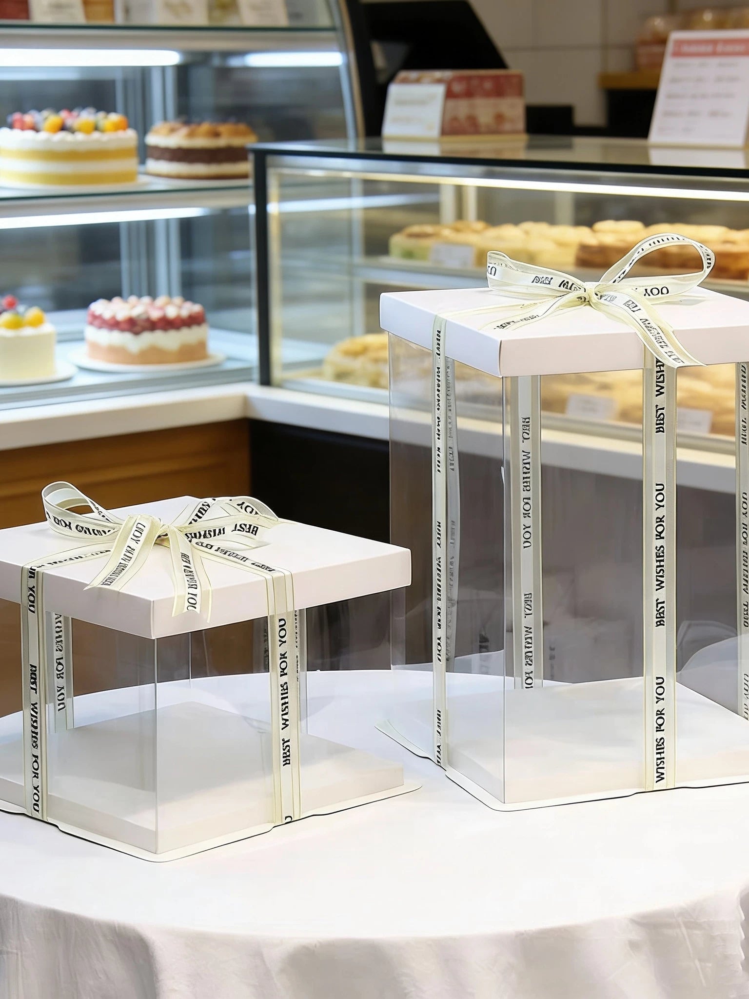 6 düymlük tort qutusu 8 düymlük şəffaf tort qablaşdırma qutusu 4 düymlük cüt qatlı ad günü tortu qutusu 10 düymlük sadə baza
