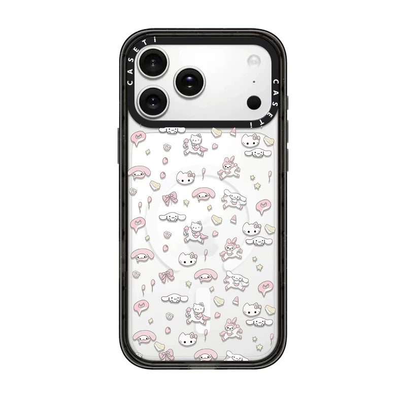 CASE Hello Kitty Hamburger Etiket Telefon Qutusu, iPhone 17 Pro Max Telefon Qutusu ilə Uyğundur 16/15/14 Plus, Trend Brend, Populyar Onlayn Məşhur Stil, Maqnit Əlavəsi