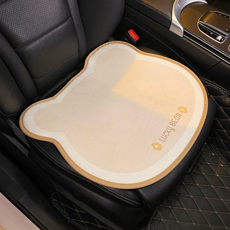 New winter luxury cartoon car seat cover, cute and breathable driver seat cushion, suitable for all seasons, for women.