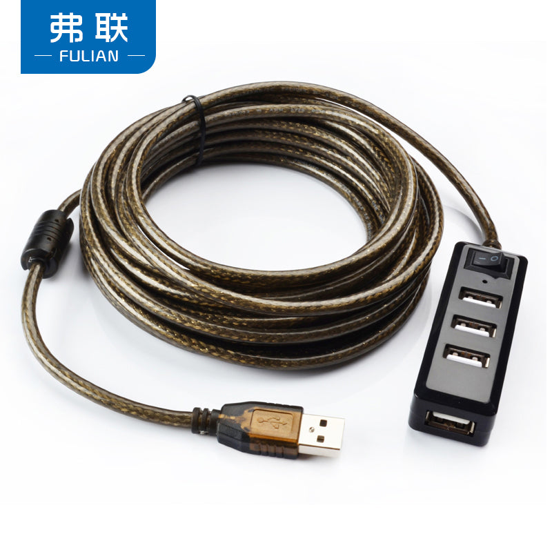 USB2.0 uzatma kabeli 5 metr birdən dördə qədər splitter kompüter uzadılması 4 portlu kişidən qadına enerji təchizatı portu ilə məlumat kabeli