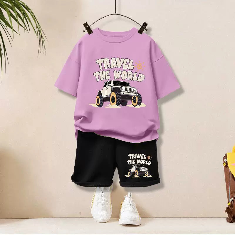 Körpə oğlan uşaqları üçün pambıq rəngli şort