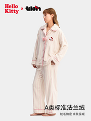 tbh Brutalist Home Hello Kitty Flanel Ev Geyimləri Dəsti Qadınlar üçün Qış Geyinilə bilən Pijama