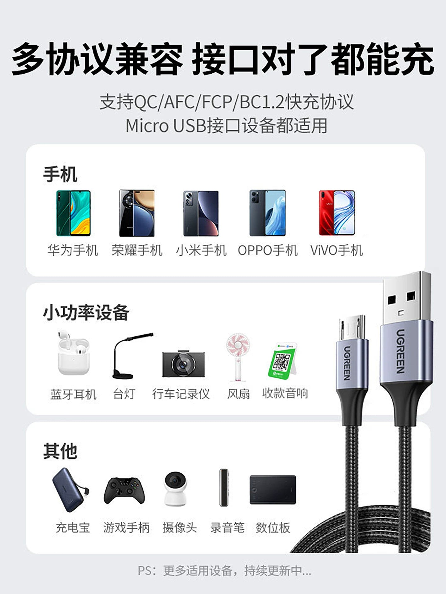 Greenlink Android məlumat kabeli sürətli şarj microusb uzadılmış Bluetooth qulaqlıq güc bankı universal şarj kabeli Samsung vivo Huawei oppo glory 8x mobil telefonu hörülmüş düz başlıqlı flaş doldurulması