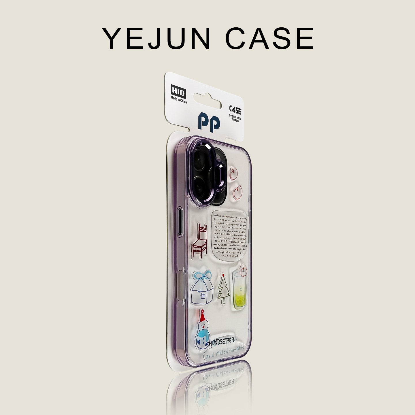 Yejun iphone16/16pro mobil telefon qutusu üçün uyğundur 17 şəffaf çəhrayı qar adamı alma 16promax sərt qabıq yumşaq kənar 15pro böyük dəlik 14 yaradıcı cüt 13 internet ünlü 12 metal düymə 16plus