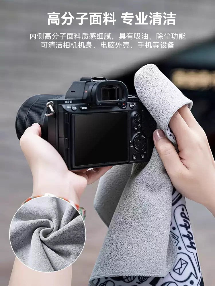Yaşıl nəhəng kamera 100 yamaq parça astarlı çanta mikro tək öz-yapışan sehrli parça P kosmetik çanta Fuji Canon Sony üçün uyğun 100 qat parça qoruyucu örtük lens fotoqrafiyası kamerası üçün qoruyucu çanta