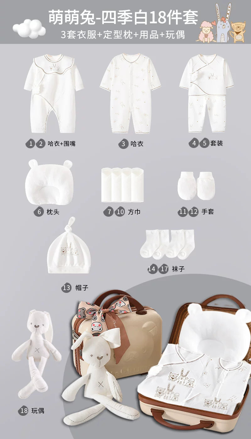 Yenidoğulmuş körpə geyimləri hədiyyə qutusu payız və qış dəsti, yeni doğulmuş körpənin bir aylıq qeyd etmə hədiyyəsi, yüksək səviyyəli ləvazimatlar