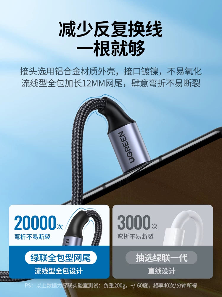 Greenlink Android məlumat kabeli köhnə interfeys sürətli doldurulan microusb uzadılması 2 metr fan güc bankının monitorinqi T tipli şarj kabeli vivo üçün uyğun Huawei oppo Xiaomi Samsung mobil telefon toxuması