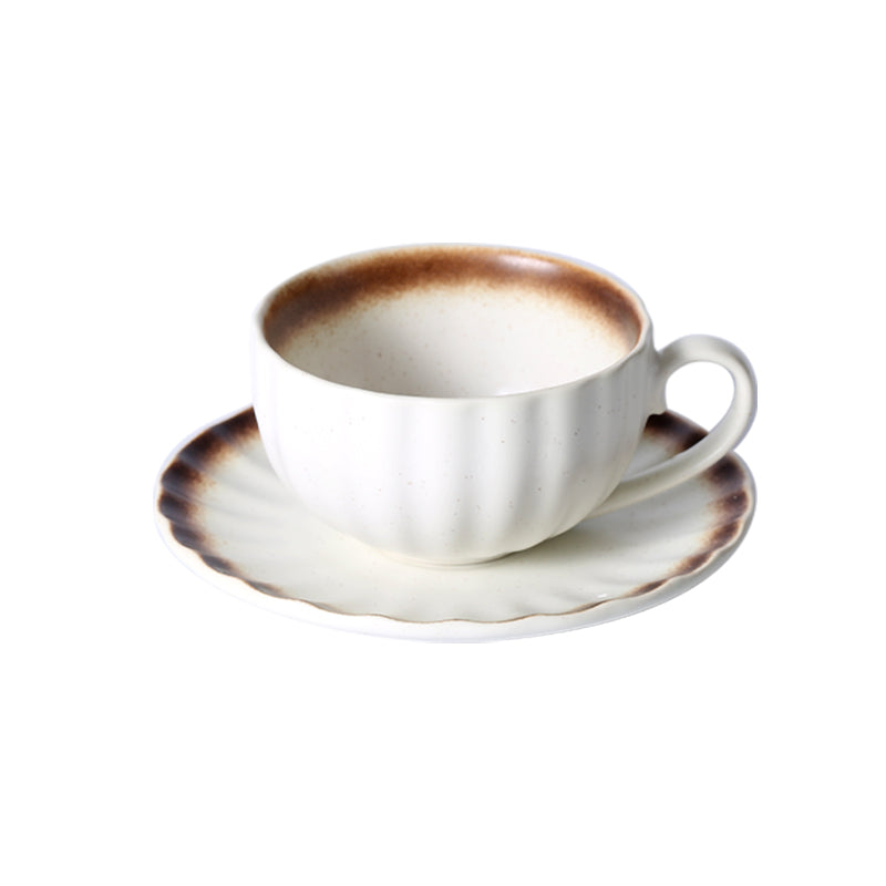 Yapon keramika retro qəhvə fincanı və nəlbəki dəsti yaradıcı latte sənəti üçün xüsusi latte fincanı sadə ev yüksək səviyyəli incə
