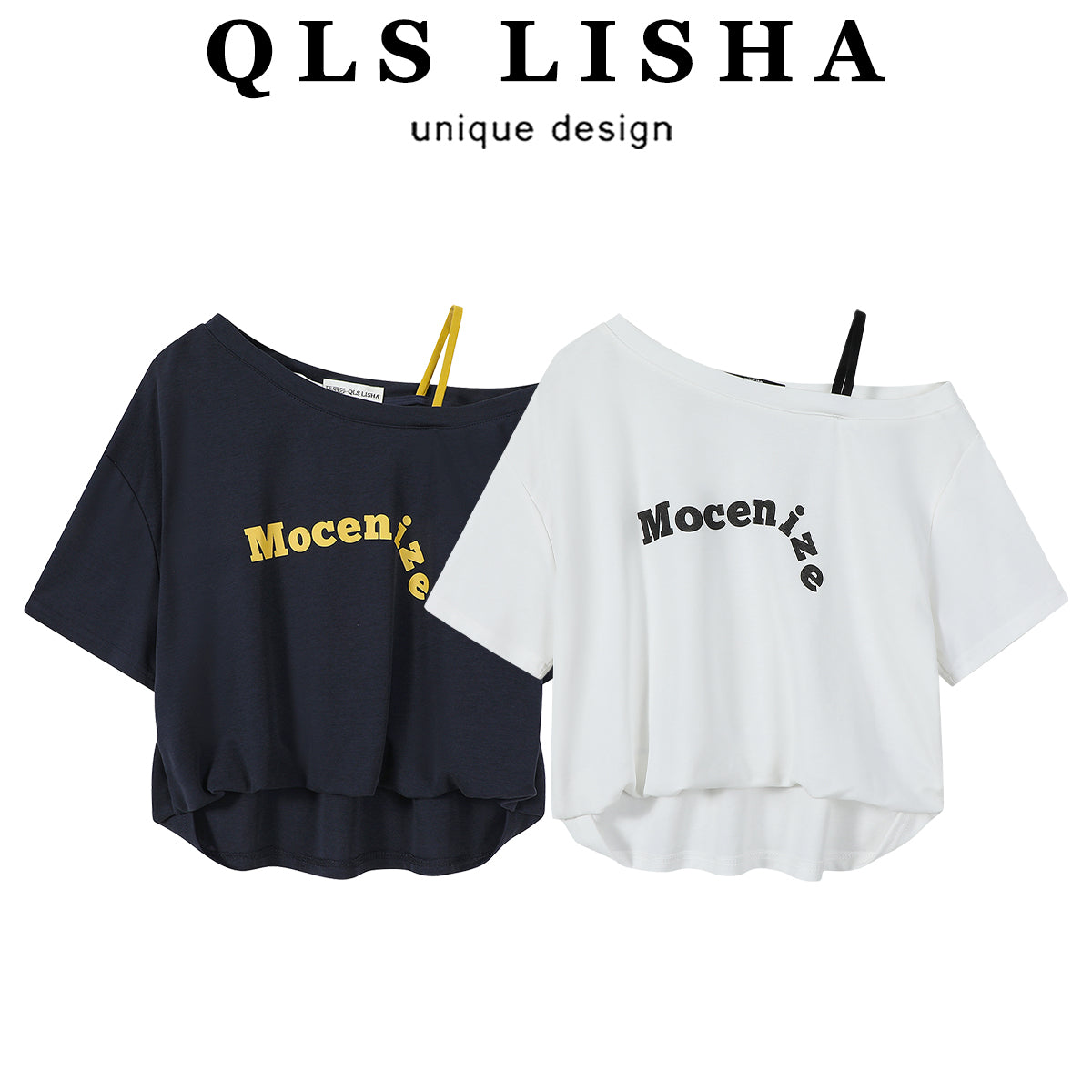 Cholisa Dəbli Hərf Çaplı Çiyinsiz Top, 2026, Super Şirin Qısaqollu Qəşəng və Gənc Çiyinsiz Qadın Futbolkası