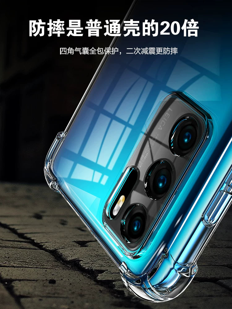 Zhengdao Huawei p40 cib telefonu qutusu üçün uyğundur, şəffaf hər şey daxil olmaqla düşməyə qarşı Huawei p40pro qoruyucu çanta silikon yeni Huawei p40pro kişilər və qadınlar üçün on qoruyucu örtük p40pro+ sadə p40 qutusu