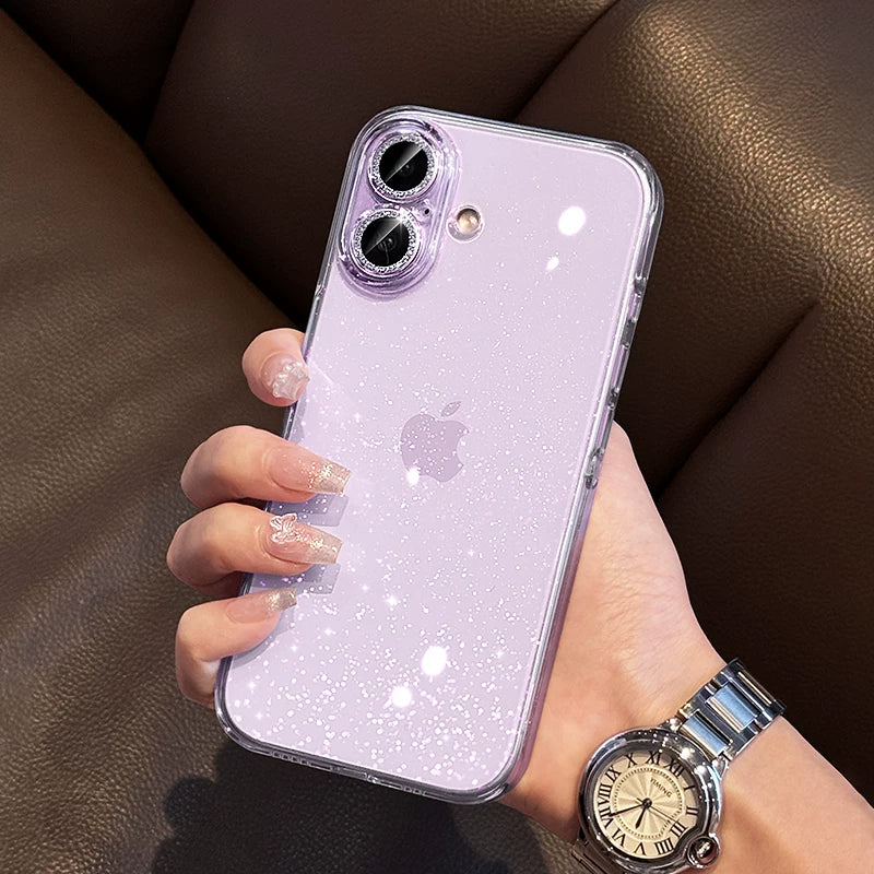 [Parlaq Galaxy] Boxin Apple 17 mobil telefon qutusu üçün uyğundur, yeni iphone16promax parıltılı AI düyməsi 15 super yanğından qoruyucu örtük 14 qadın şəffaf yüksək səviyyəli 13 lens filmi ilə 17 düşməyə qarşı