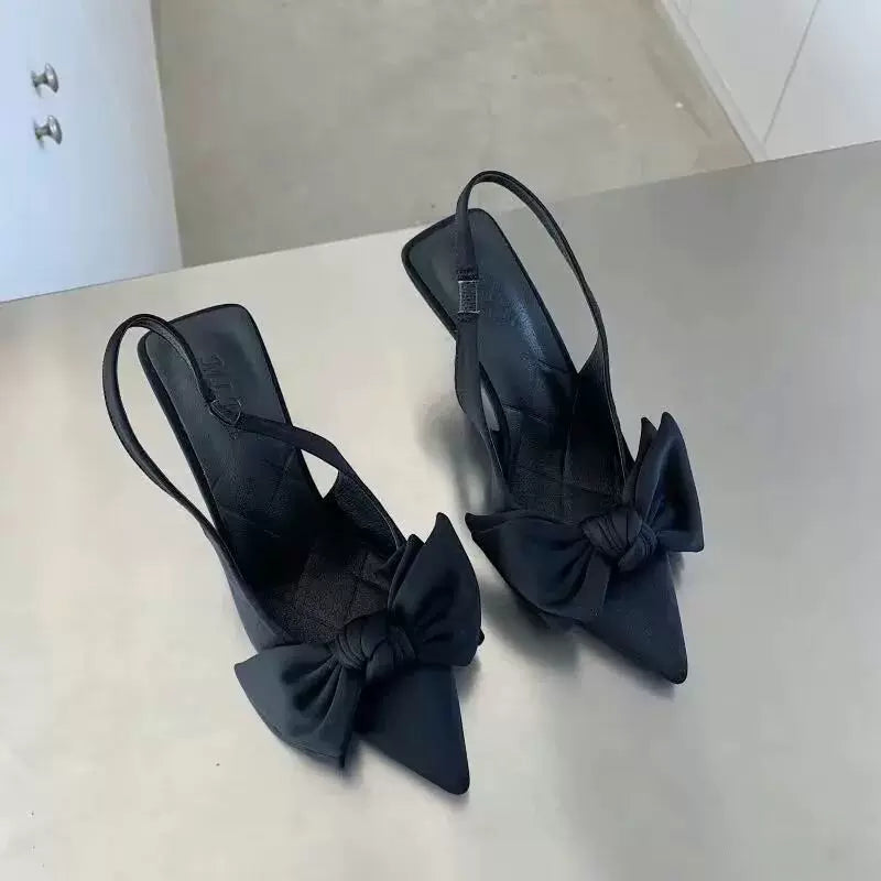 Moda Qadın Ayaqqabıları Stiletto Uclu Qadın Pompası Yay - 2