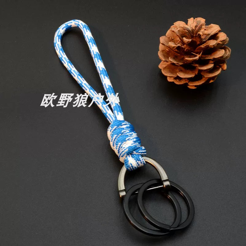 Yaradıcı əl işi avtomobil açar zənciri üzüyü, sadə toxunmuş nal nalı D formalı asma ip zənciri, çanta cazibədarlığı aksesuarı.