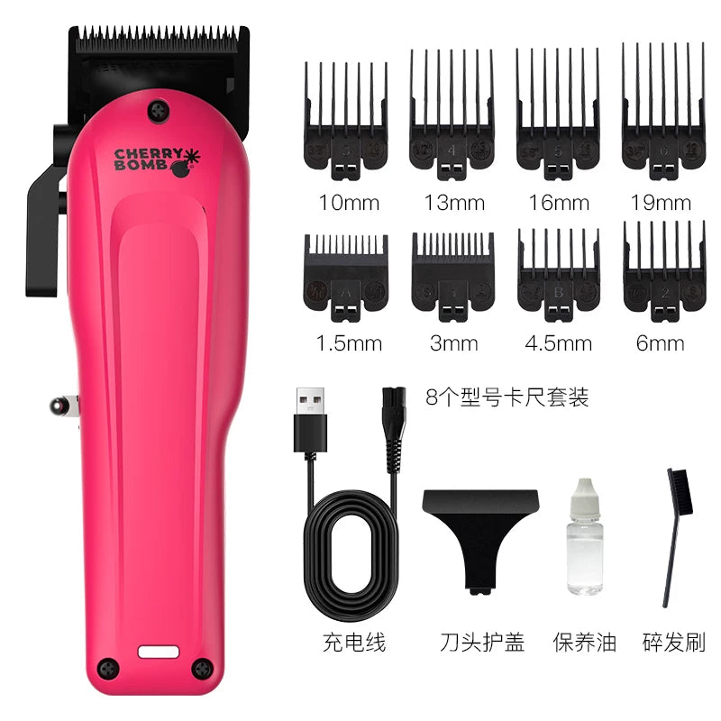 CB albalı punk ayı çəhrayı yağ başlı elektrikli qayçı professional gradient saç kəsici saç salonu bərbər dükanı xüsusi qayçı