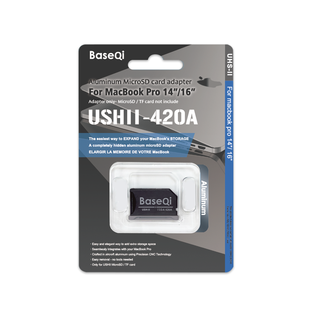 BaseQi Apple MacBookPro 2021/2022 seriyası alüminium ərintisi Shenyin adapter kartı microSD kart sahibi