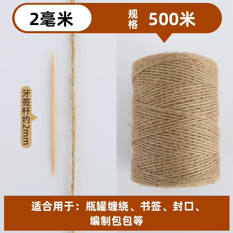 Çətənə ipi ip bağlayıcı ip dekorativ xətt diy nazik qalın pişik əl ilə toxunmuş çətənə sapı rəngli material uşaq bağçası kiçik