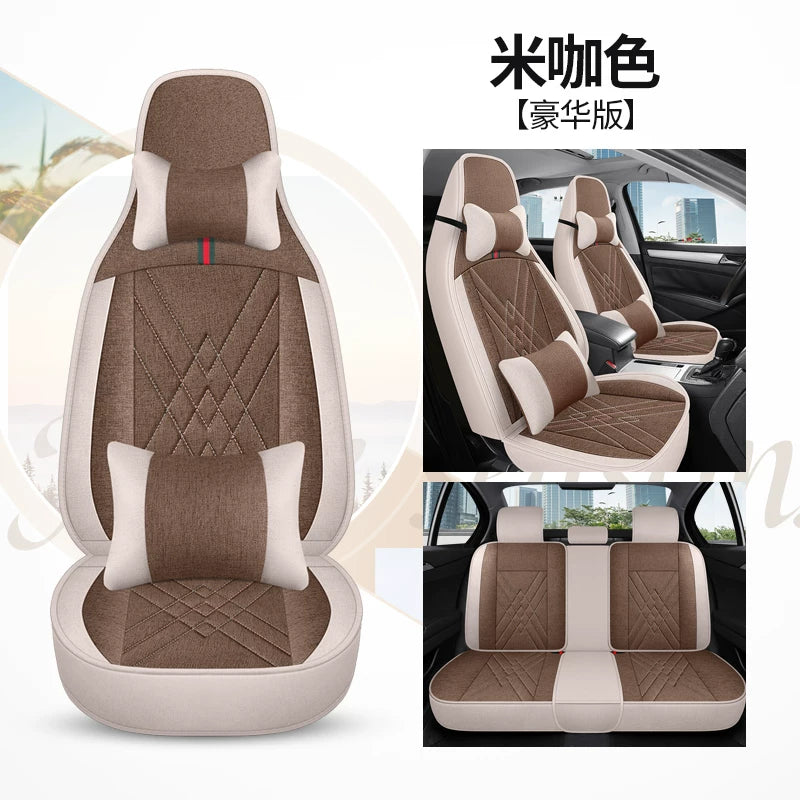 2018/2019/2022 Weltmeister EX5 Full Coverage Seat Covers, Universal Car Seat Covers for All Seasons, Linen Breathable Seat Covers